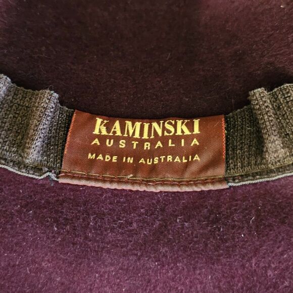 Vintage Helen Kaminski Maroon Felt Hat with Round Too and Under-turned Brim